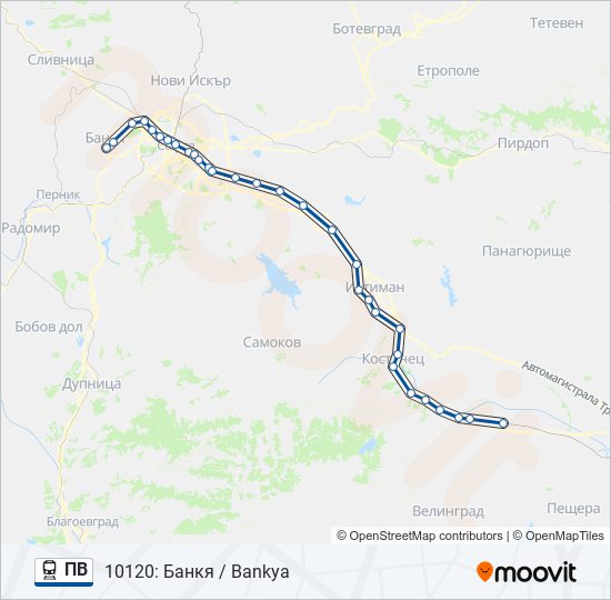 ПВ train Line Map