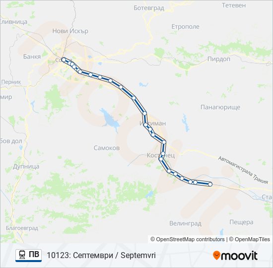 Поезд ПВ: карта маршрута