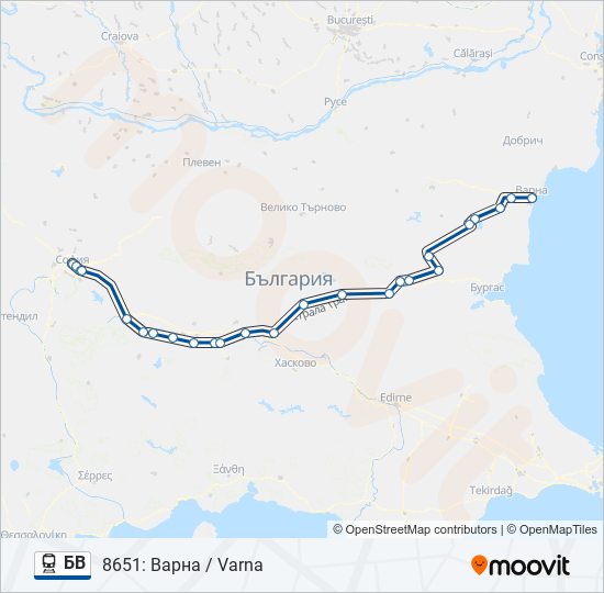 БВ train Line Map