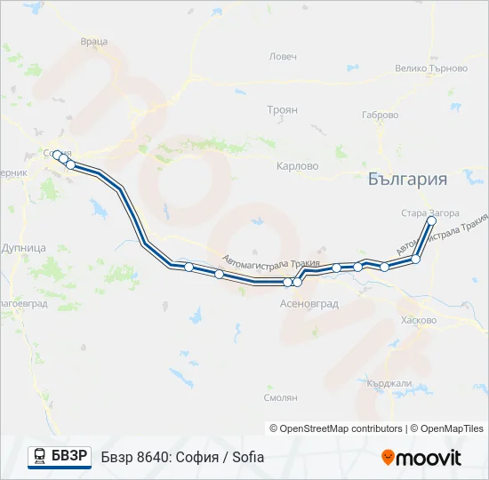 БВЗР  Карта на Линията