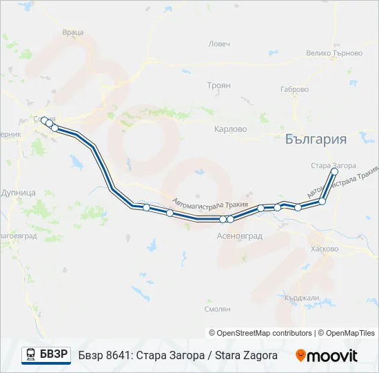 БВЗР  Карта на Линията