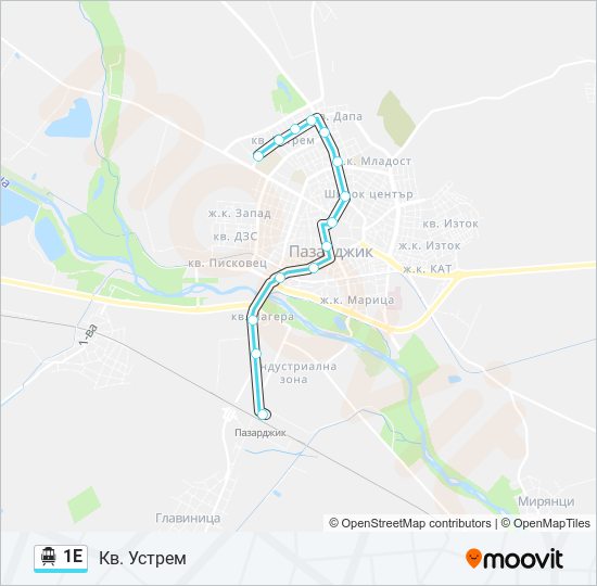 Троллейбус 1Е: карта маршрута