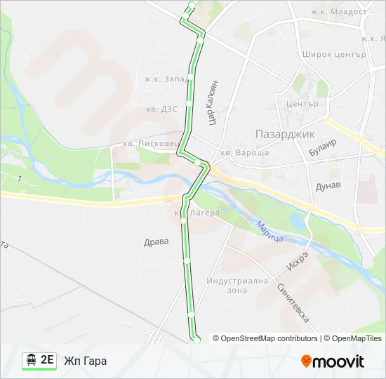 2Е тролейбус Карта на Линията