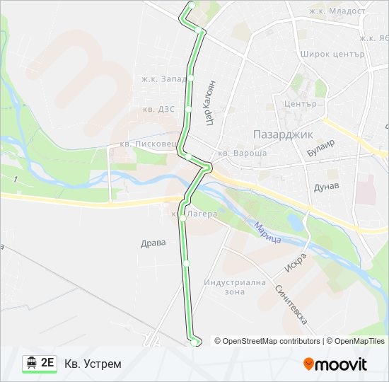 2Е Trolleybus Line Map