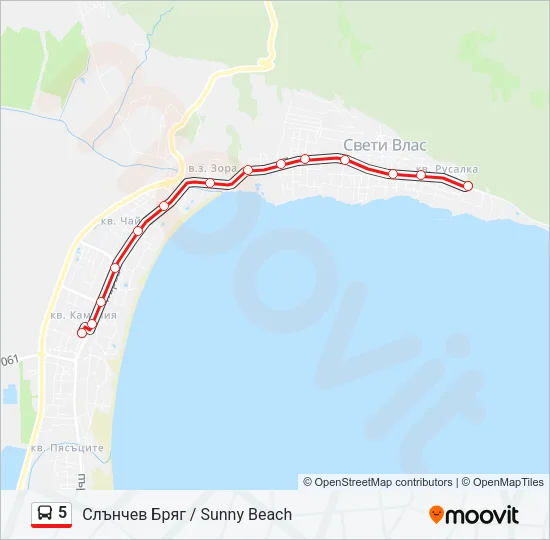 5 Bus Line Map