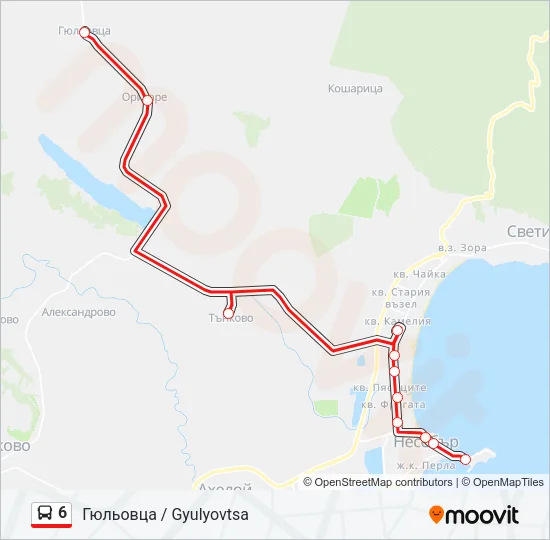 6 Bus Line Map