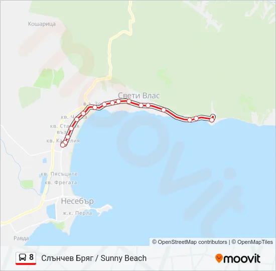 8 Bus Line Map