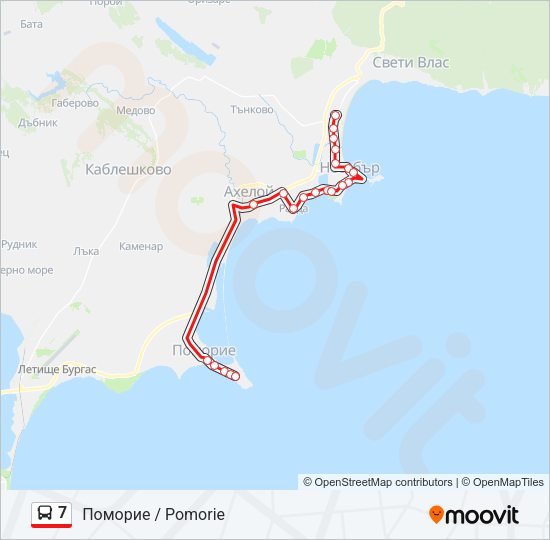 Автобус 7: карта маршрута