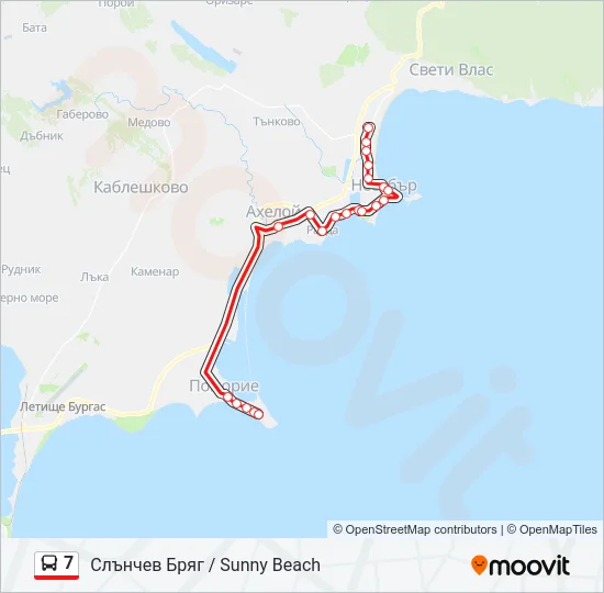7 Bus Line Map