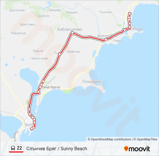 22 Bus Line Map