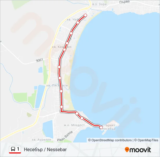 1 Bus Line Map