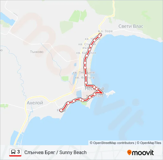 3 Bus Line Map