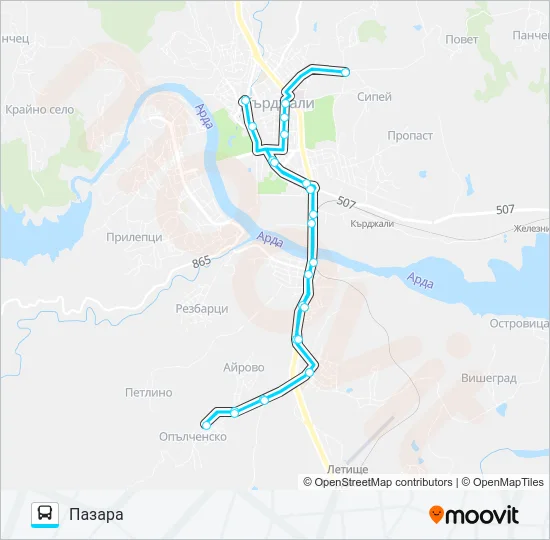 ГРОБИЩЕН ПАРК Bus Line Map
