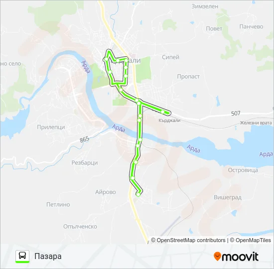 ОБИКОЛНА Bus Line Map
