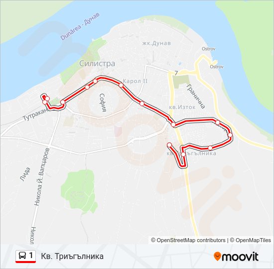 1 Bus Line Map