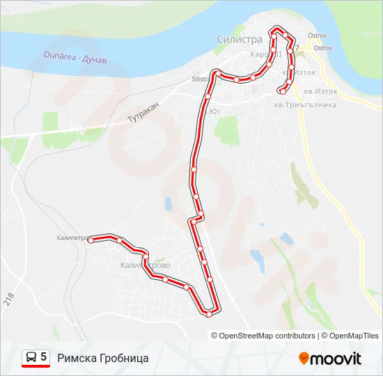 5 Bus Line Map