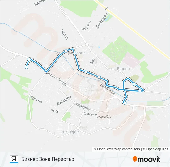 8 автобус Карта на Линията