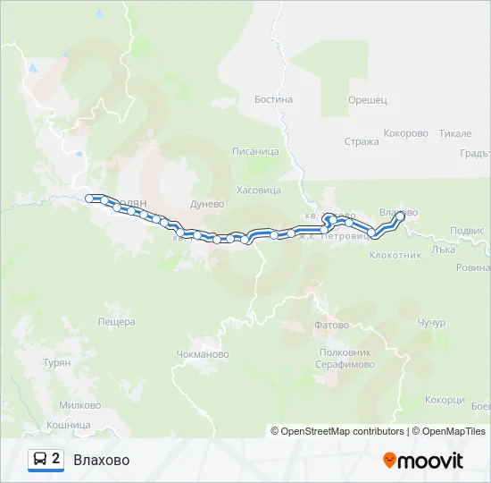 2 Bus Line Map