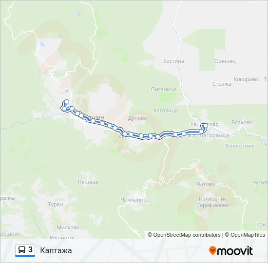 Автобус 3: карта маршрута