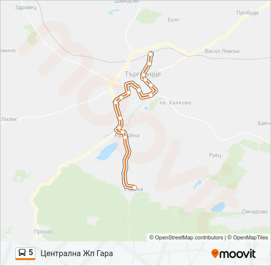 5 автобус Карта на Линията
