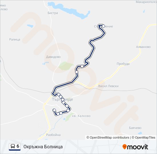 Автобус 6: карта маршрута