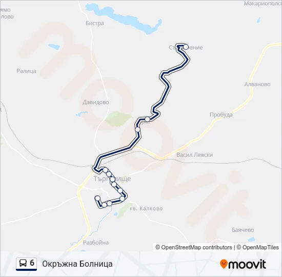 6 автобус Карта на Линията