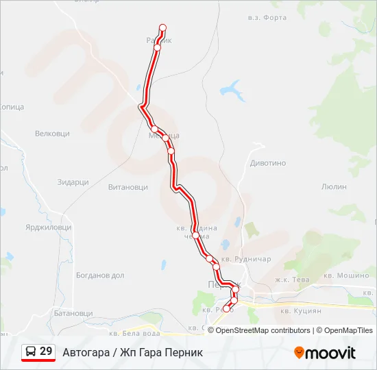 29 Bus Line Map