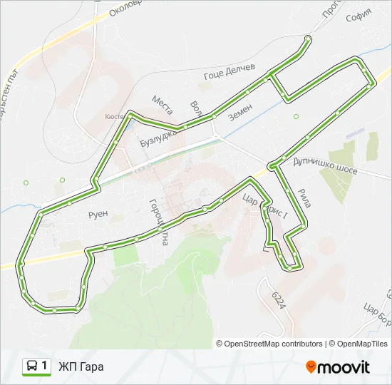 1 Bus Line Map
