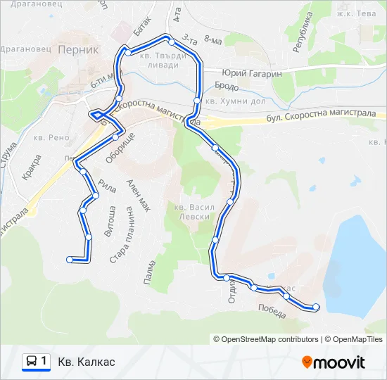 1 Bus Line Map