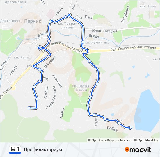 1 Bus Line Map