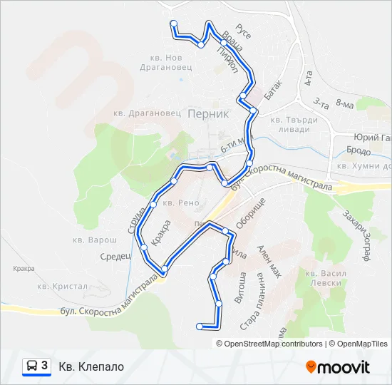 3 Bus Line Map
