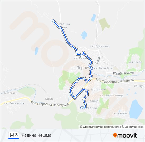 3 Bus Line Map