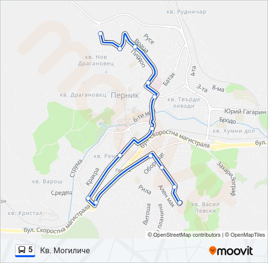 5 Bus Line Map