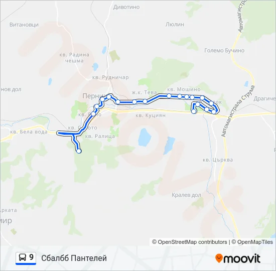 9 Bus Line Map