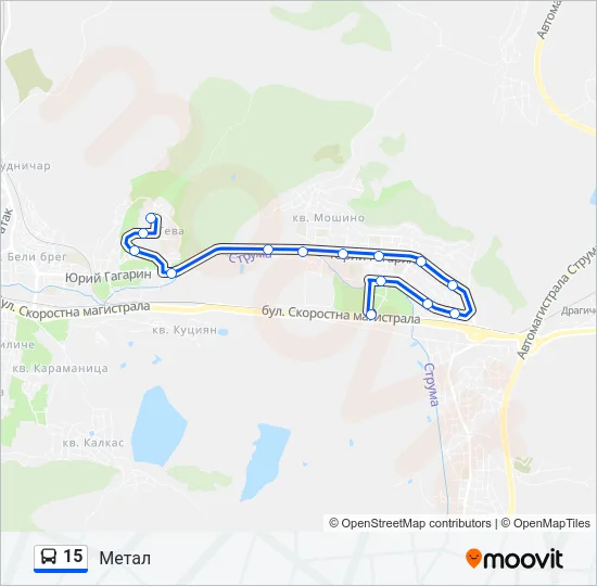 15 Bus Line Map