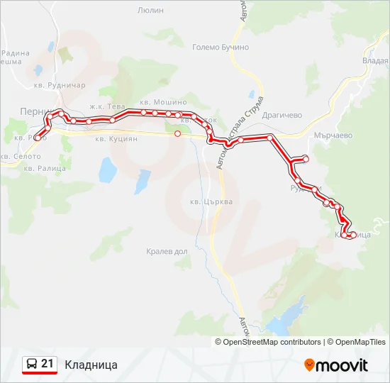 21 Bus Line Map