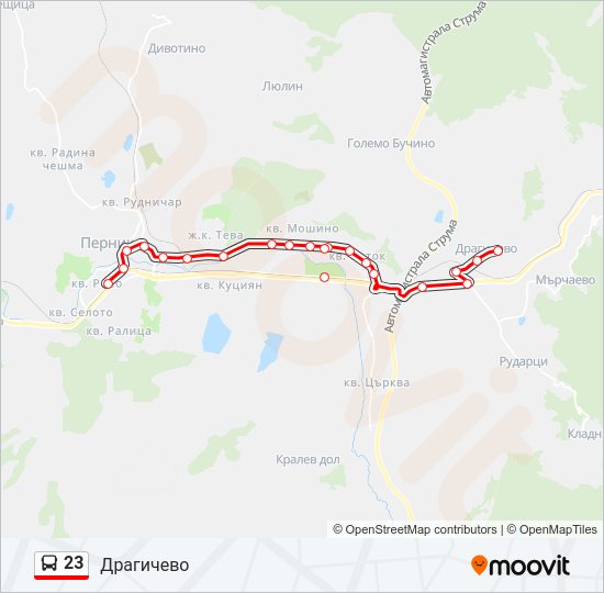 Автобус 23: карта маршрута