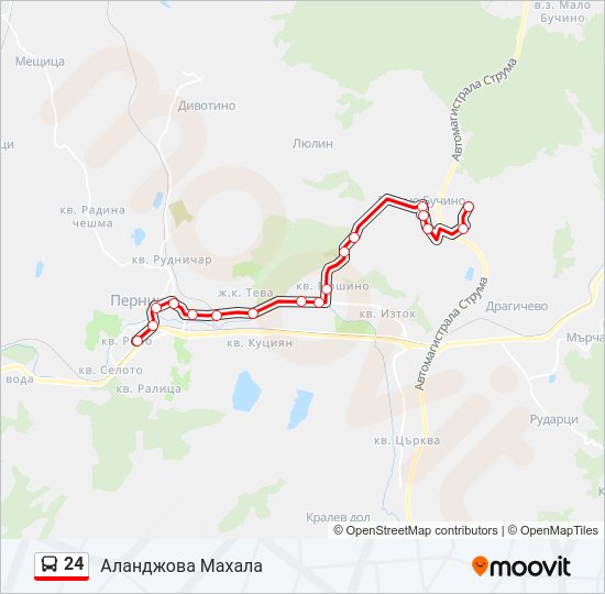 Автобус 24: карта маршрута