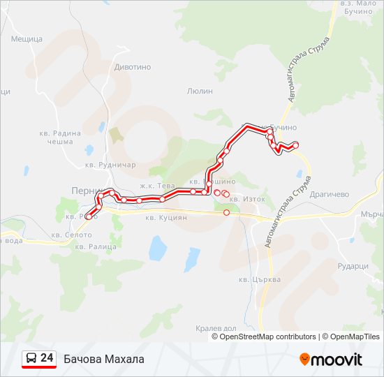 Автобус 24: карта маршрута