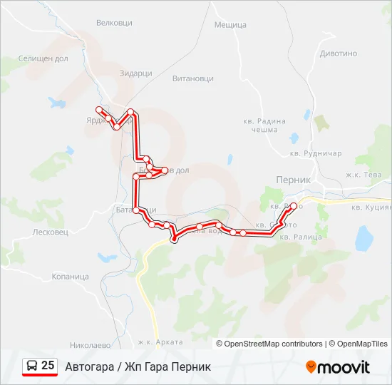 25 Bus Line Map
