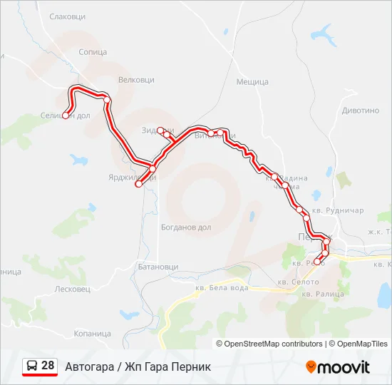 28 Bus Line Map