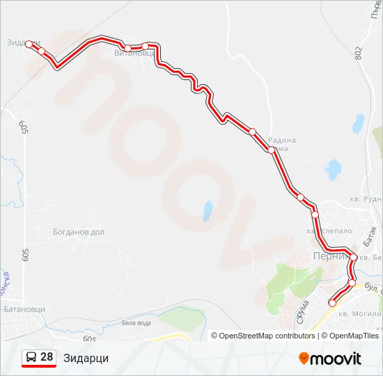 28 Bus Line Map
