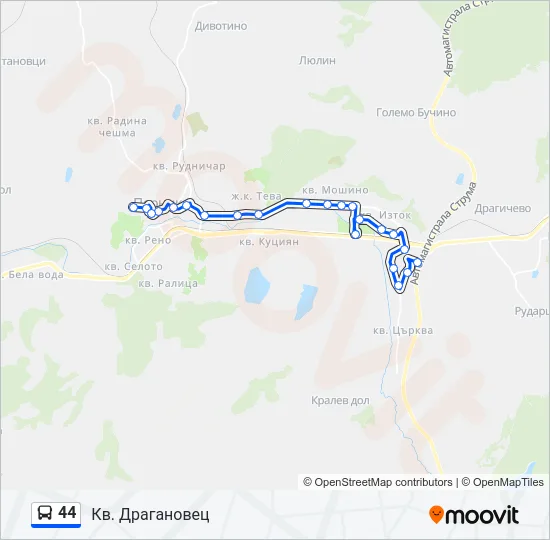 44 Bus Line Map