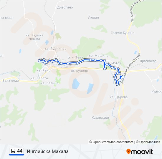 Автобус 44: карта маршрута