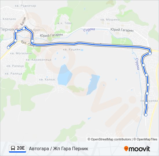 20Е Bus Line Map