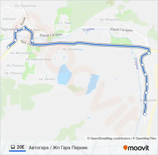 20Е Bus Line Map