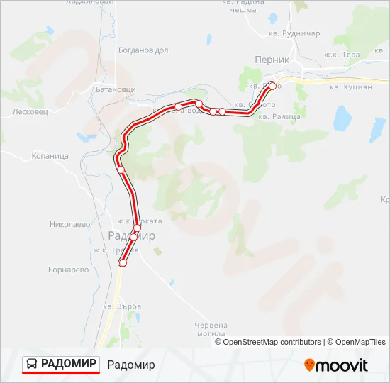 РАДОМИР Bus Line Map