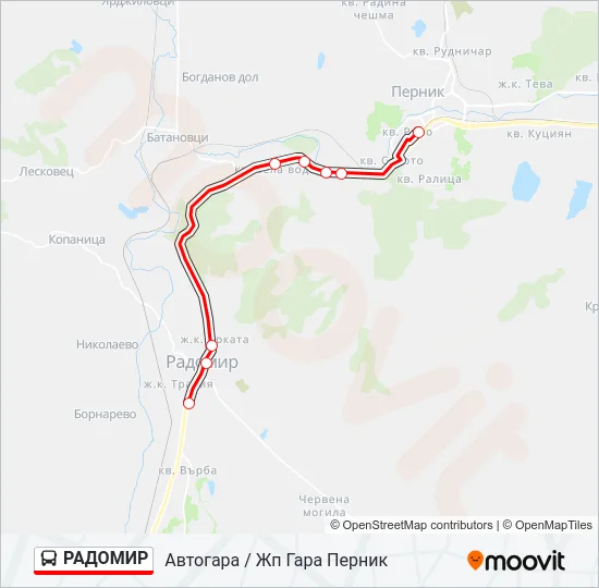 РАДОМИР Bus Line Map