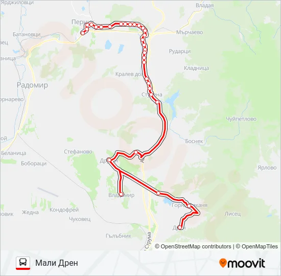 МАЛИ ДРЕН Bus Line Map