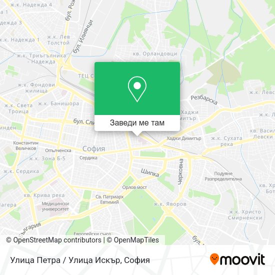 Улица Петра / Улица Искър карта